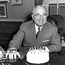 President Trueman celebrates his birthday with cake and candles